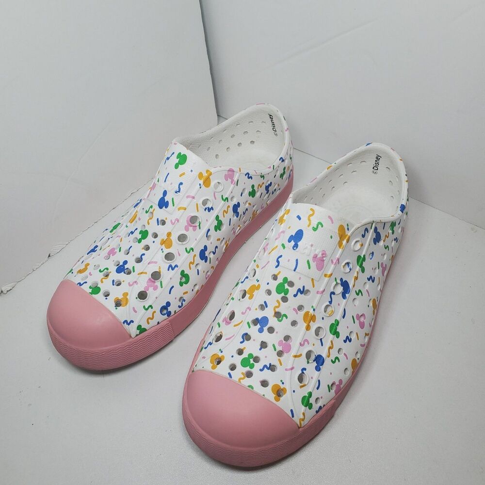 Disney x Native Kids Sz C13 Shoes Jefferson Mickey Mouse Confetti Print